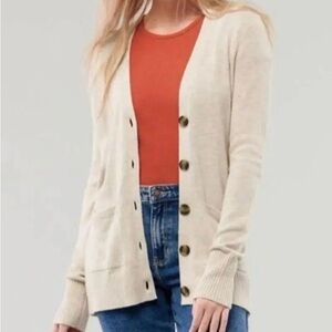 Hollister Cream Boyfriend Cardigan